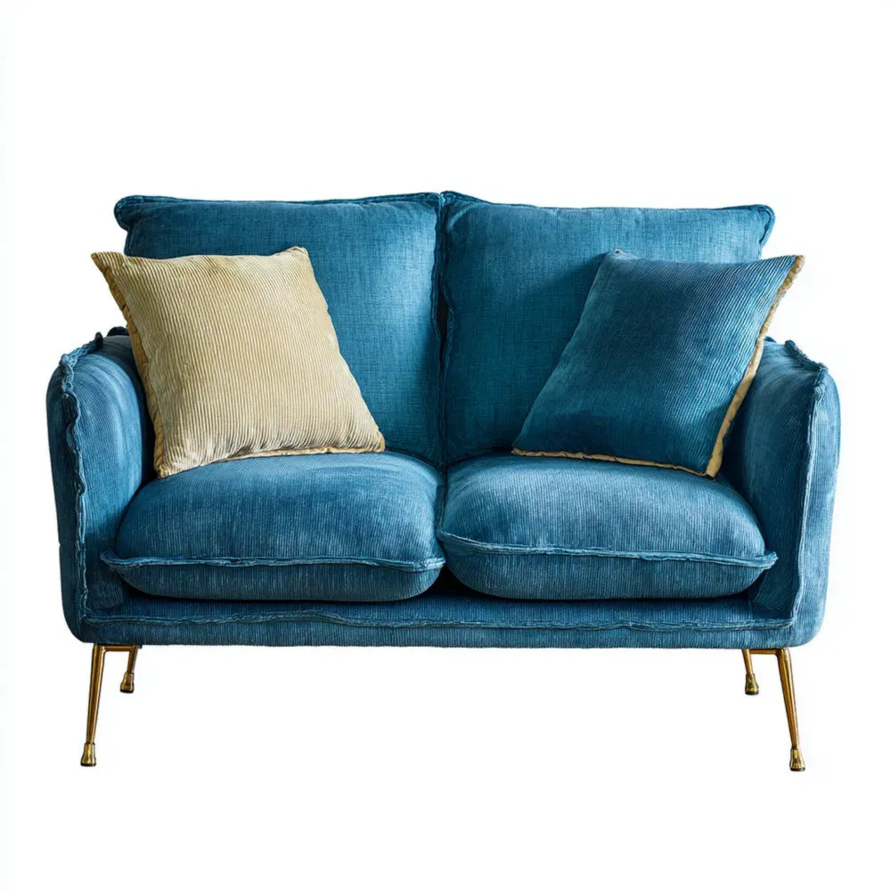 Modern Velvet Upholstered Sofa 150x85x90 cm - Teal - Contemporary Design
