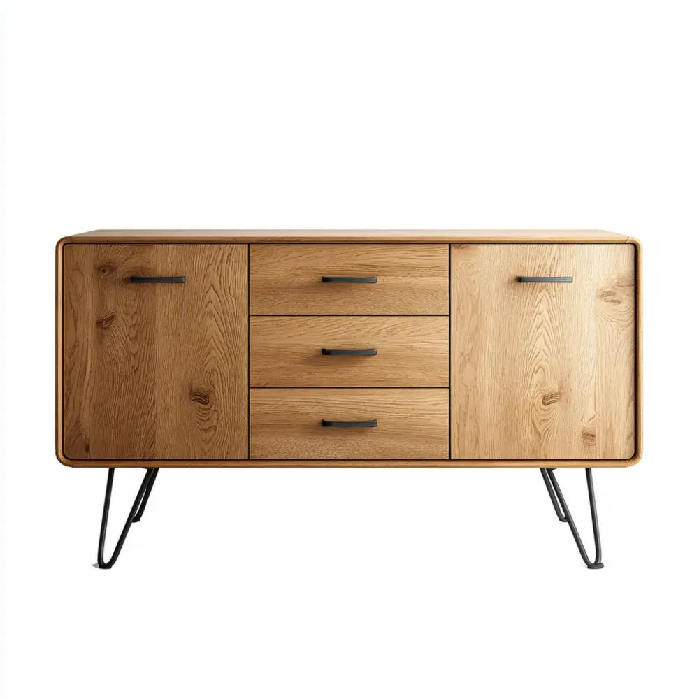 Sideboard Wooden 150x40x80 cm - Brown - Industrial Design