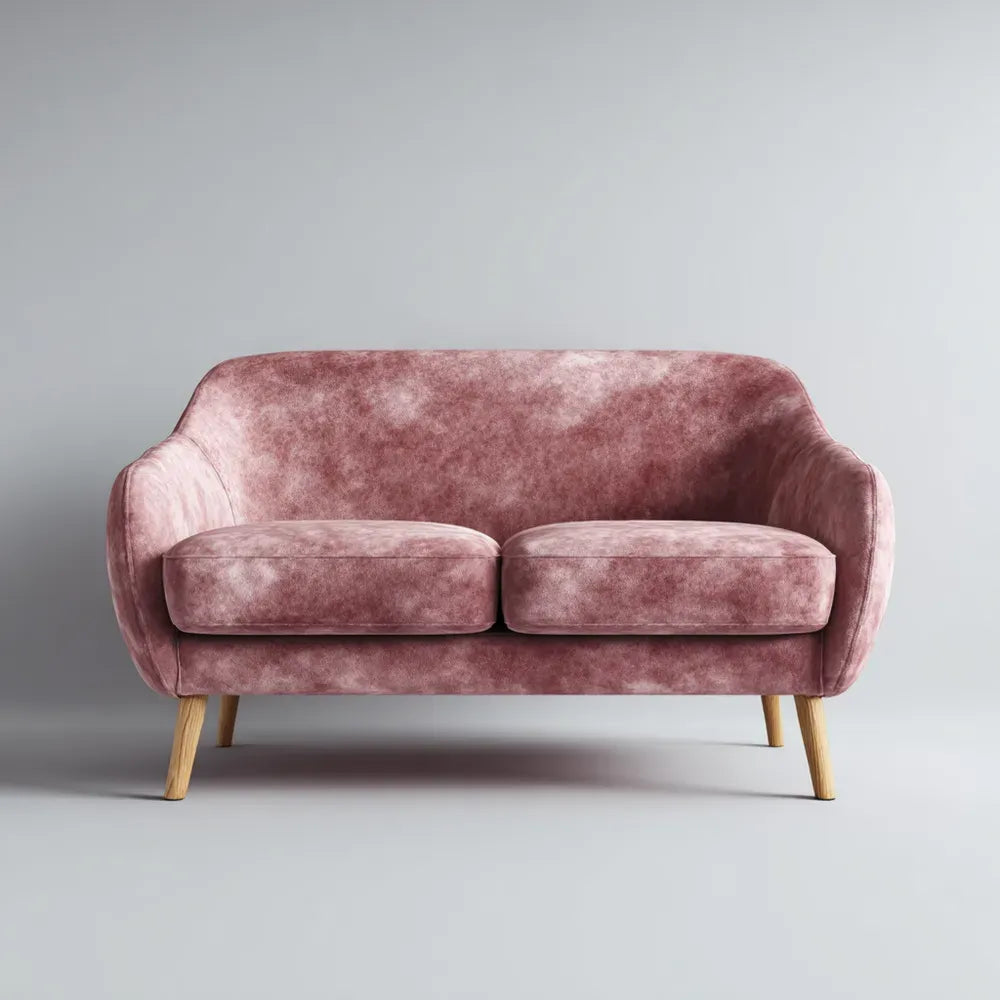 Loveseat Sofa Velvet Upholstery 140x80x75 cm - Pink - Modern Design
