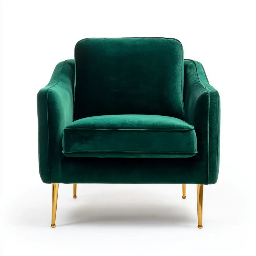 Velvet Armchair 78x85x90 cm – Emerald Green – Modern Style