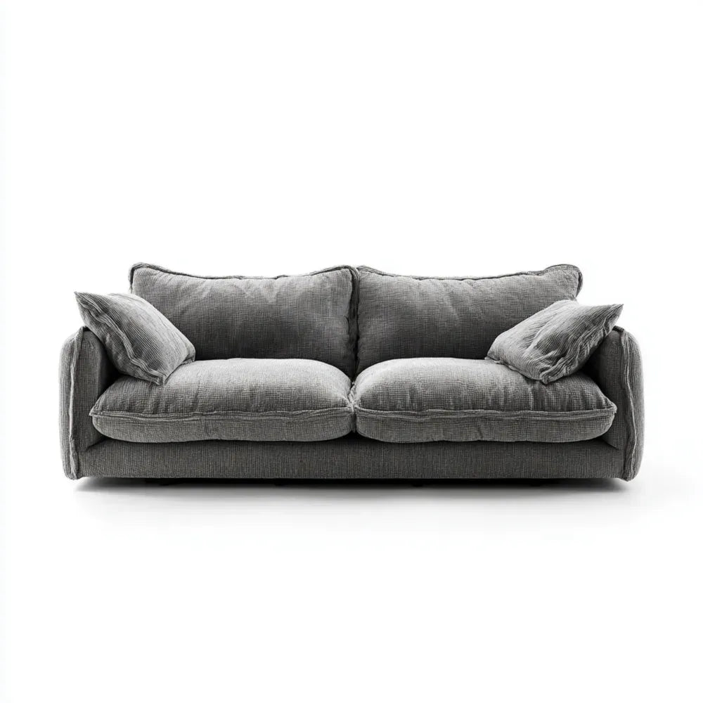 Sofa Set Fabric Upholstery 200x95x85 cm - Dark Gray - Modern Design